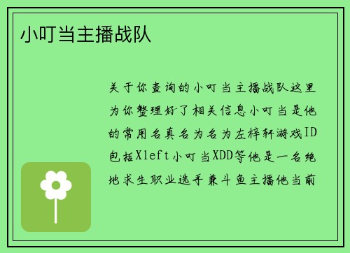 小叮当主播战队